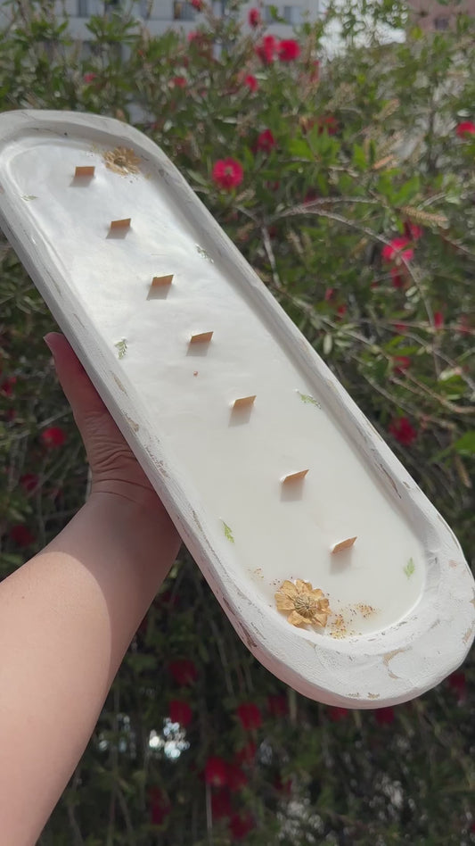 7 Wick Dough-Bowl | Mahogany Teakwood